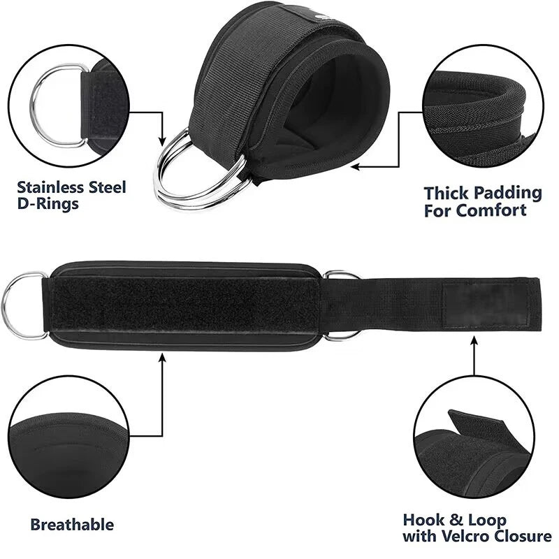 Black strap with features highlighted on a white background