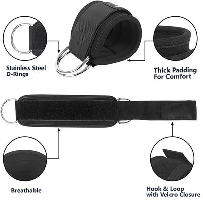 Black strap with features highlighted on a white background